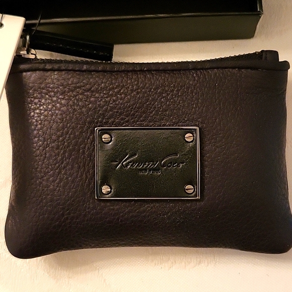 NEW Kenneth Cole Black Pebble Leather Wallet/Coin-Purse - Picture 6 of 15